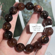 32號 大顆14.5mm 黑金超七手鏈，天然頂級清透超七手鏈，紫超七 黑金超七 草莓超七, 1個, 32號14.5mm65g17.5圍