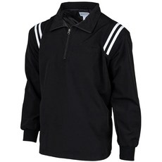 Smitty 메이저 리그 스타일 야구 소프트볼 방수 극세사 쉘 풀오버 심판 재킷 블랙.