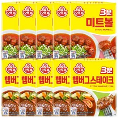 Ottogi 3分鍾漢堡牛排150g*5塊+3分鐘肉丸150g*5塊, 1組