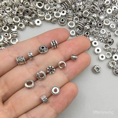 藏銀閤金藏銀隔珠diy項鏈手鏈飾品手工串珠配件複古材料手串隔片, 1個, 10克【約30個  不划算】,【混合10款)