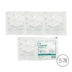 수성 멸균 코튼볼 10g 커튼볼 압축솜, 5개