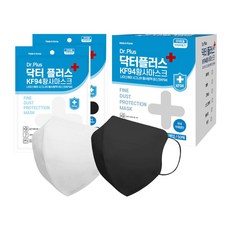 KF94 닥터플러스 새부리형(2D) 마스크 개별포장(1매입)X100장 의약외품 국내산, 블랙, 1개, 100매