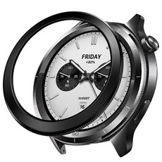 手表表圈 適用小米Watch S3 S4, 1個, 适用小米WatchS4,黑色【简约款PC表圈】
