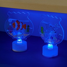 보석십자수 바다상어 물고기 무드등 DIY키트 돌봄센터 장식소품 공예수업 감사선물, 흰동가리
