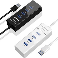 USB3.0 HUB 4埠高速集線器 一對四埠, 黑色, 1個