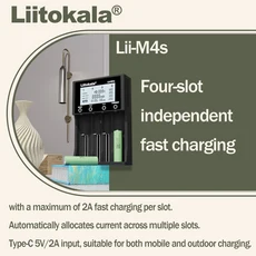 LiitoKala LCD 디스플레이 고속 충전 자동 감지 18650AAAAA 다중 보호 USB-C 입력 Lii-M4SM4 스마트, 02 Lii-M4S