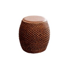 등나무 라탄 체어 내추럴 내츄럴 수납 소파 내츄럴, 드럼스툴-짙은색 직경40cm 높이45cm