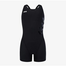 [백화점 정품] 아레나 수영복 키즈 여아 액셀 아동 3부 반신 레이서백 블랙 원피스