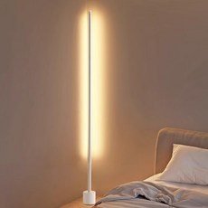 SULCATA LED 플로어 장스탠드 조명 리모컨 삼색 조절 거실 침실 겸용, 100cm, 화이트