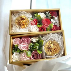 마녀플랜트 부모님선물 금카네이션 비누꽃 용돈박스 감사카드 꽃상자 생신 반전선물, 핑크_금카네이션비누꽃박스, 1개