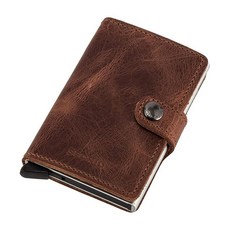 SECRID Mini Wallet Genuine Leather RFID Protection Holds up to 12 Cards (Vintage Brown) 172300