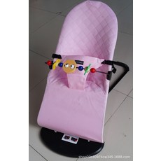 접이식 흔들 의자 침대 신생아침대 신생아, 핑크 다이아몬드+나무 구슬 장난감