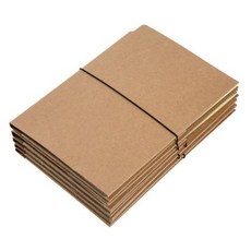 牛皮紙Pad活頁夾 A5筆記本 50張包含 5個捆綁, 封面(單色),內頁(隨機出貨), 5本