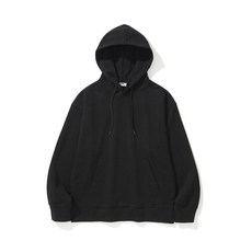 XOX 세미 오버핏 후드 스웻 셔츠 BLACK