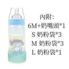 第一寶寶 No.1 Smart 多功能拋棄式奶瓶 拋棄式內袋設計 適用母乳奶粉 附6M奶嘴 藍色, 1個, 奶瓶-藍色(6M奶嘴）