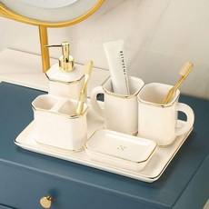 북유럽 호텔 칫솔꽂이 양치컵세트 세면 거치대