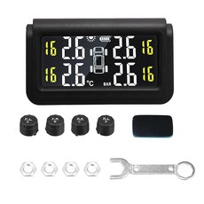 AUTOHAUX 타이어 압력 모니 시스템 TPMS 모드 센서 RV 충전기 온도 무선 트레일러용 LCD 외부 태양광 컬러 알람 USB 차량 5종 모니터 디스플레이