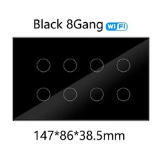 Wifi 스마트 터치 라이트 벽 스위치 인터럽터 유리 패널 10 Gang 14786mm Alexa Google 홈 Tuya App SmartLife와 호환 가능