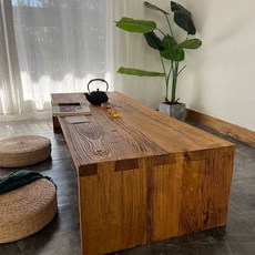 고재 테이블 빈티지 인테리어 책상 찻상 우드슬랩 통나무 고제 카페 좌탁, 기본 160x60x35 높이