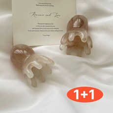 하글 1+1 두피 마사지 문어 괄사 얼굴 바디 경락 지압 스틱, 그레이, 1세트