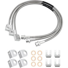 전면 및 후면 연장 브레이크 라인 호스 키트 스테인리스 스틸 Jeep Cherokee XJ 1984-2001 Wrangler TJ 1997-2006 Unlimited 2004-