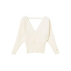 트윈셋 골지 니트 크로스 프런트 스웨터