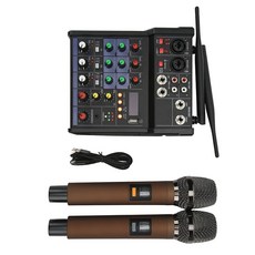 banapoy 프로 DJ 오디오 믹서 4채널 USB 입력 듀얼 L밴드 EQ DSP 이펙트 2마이크 라이브 스트리밍 녹음용 음악 믹서를 갖춘 사운드보드 콘솔 시스템