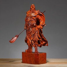 關公 武財神 擺件 花梨木 黑檀木 整木精雕, 如圖所示, 1個