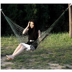 해먹 침대 그물 (그린) (200x80cm) 그물침대 캠핑