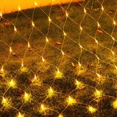 HK.sell 페어리 어댑터 그물전구 은하수 조명 V2 간격 20cm, 옐로우