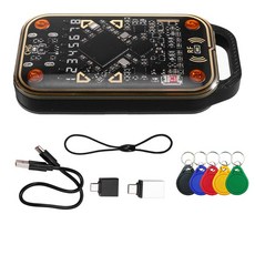카멜레온 V3.0 RFID 스마트 카드 에뮬레이터 리더 NFC 읽기 작가 + 5XUID 키 체인 125K 13.56Mhz ID IC 스마트 카드 태그 복사기, 투명 &amp; 블랙