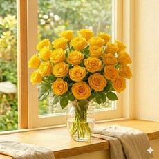 주말배송 신선보냉포장 아르띠콜로 생화 장미 꽃택배 줄기 컨디셔닝 완료, 5개, 노란장미