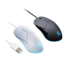 POLYWELL 有線六鍵電競滑鼠 炫彩RGB呼吸燈 7200DPI四段可調 人體工學靜音設計, 白色, S019P01