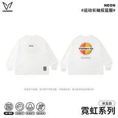 VEIDOORN 寬鬆運動長袖投籃服 街潮印花 透氣乾爽