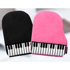 愛樂城堡 鋼琴造型擦拭布 手套型，柔軟舒適不傷烤漆，樂器保養用品, 黑色, 1個