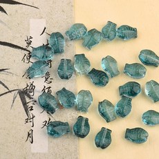 물고기 DIY 20 유리 주얼리 비즈 14x10mm 1개 애완물고기 애완돌, 6-블랙과 블루  1 개   유리 물고기