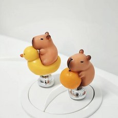 귀여운 카피바라 욕실 변기 누름 버튼 2종