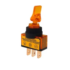4pcs ASW-14D 자동차 스위치 토글 설치 구멍 12MM 20A 빨간색/노란색/파란색/녹색 4 색 옵션, 03 Yellow, 01 4pcs