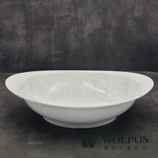 월포스 멜라민 웰빙 핸드부페볼 (대/40x30x8cm) 무지 샐러드 뷔페접시, 1개