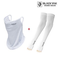 블랙야크 쿨배리어 페이스스카프+손등형쿨토시, 1세트, 화이트+화이트 1세트, 화이트+화이트