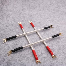 Edison audio 4層隔離 4芯鍍銀 美國鍍金Y插 喇叭線 跳線 (20公分一組4條), 1個, 一端Y插+一端香蕉插 380元