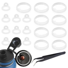 Abeillo 18피스 물병 개스킷 교체품 써모플라스크 24/32/40/64온스용 Tal 교체 액세서리 및 핀셋 실리콘 O 씰 링 뚜껑과 호환 163990