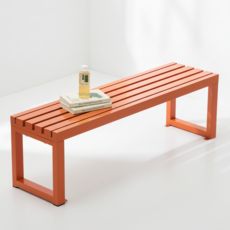 피피포피 컬러 야외벤치 실내벤치 공원 정원 철제 카페 대기 의자 놀이터 벤치의자, 오렌지