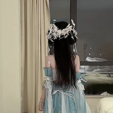 川月商行 人魚頭飾 鮫人髮飾套裝 銀色精緻配飾
