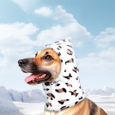 바로픽한 애견 방한 기모 모자 강아지용품 겨울모자 넥워머 펫용품 bar+278co, 레퍼드_대형