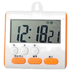電子定時器時鐘計時器，烘培發酵正倒計時廚房定時器, 橘, 1個