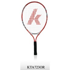 詹姆士的店 Kawasaki 兒童網球拍 KAT25 鋁合金網球拍 輕量化設計 舒適握把 附贈網球, 橘色23吋, 1個