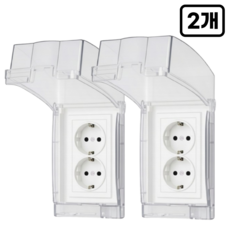 픽포유 무타공 콘센트 방수커버 투명, 2개