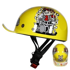 빈티지 맞춤형 남성 및 여성 야구 모자 오토바이 헬멧 무당벌레 헬멧 전기 자동차 야구 모자 반 헬멧