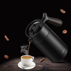 PINKAH 法壓手沖咖啡壺, 黑色,咖啡壺, 1個
